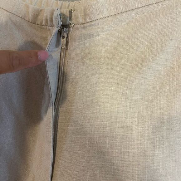 Marsh Landing Linen Blend Wide Leg Cream Pant | M - Picture 5 of 8